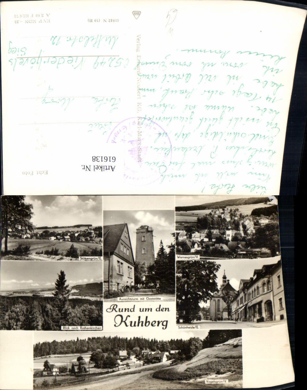 616138, Multi-image Ak Around Berg Kuhberg Rothenkirchen Wernesgrün Schönheide