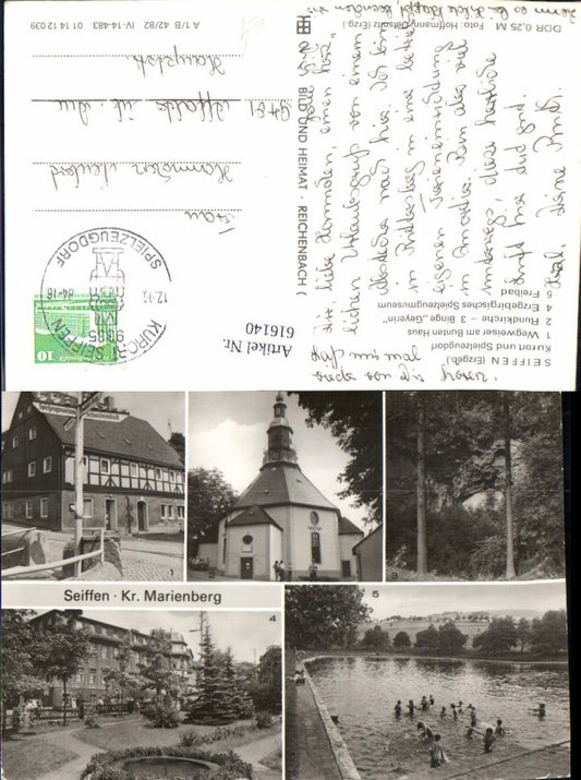 616140,Mehrbild Ak Seiffen Erzgebirge Wegweiser Rundkirche Spielzeugmuseum