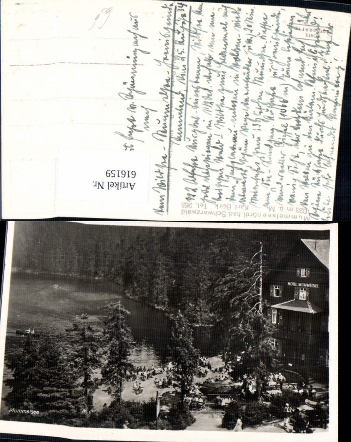 616159,Foto Ak Seebach Mummelsee Hotel Mummelsee