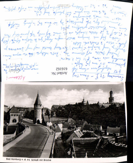 616162,Foto Ak Bad Homburg vor der Höhe Schloss m. Brücke