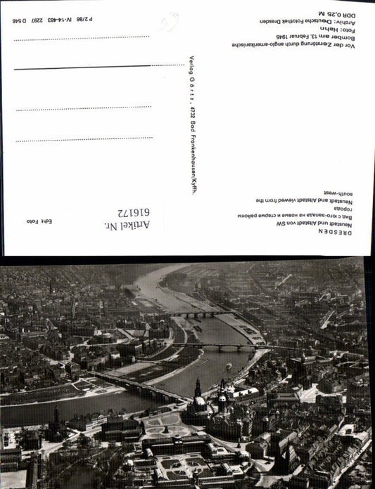 616172,Foto Ak Dresden Neustadt u. Altstadt v. Südwest