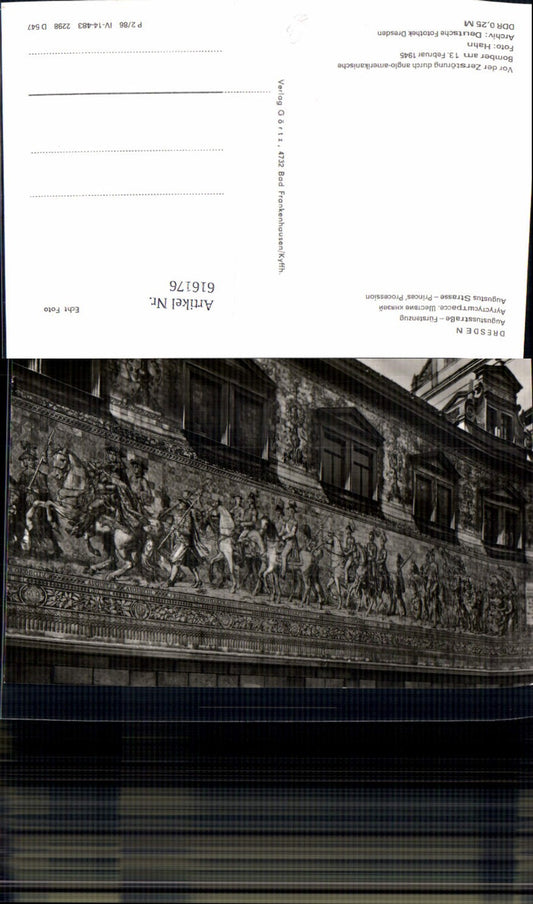 616176,Foto Ak Dresden Augustusstraße Fürstenzug Detailansicht