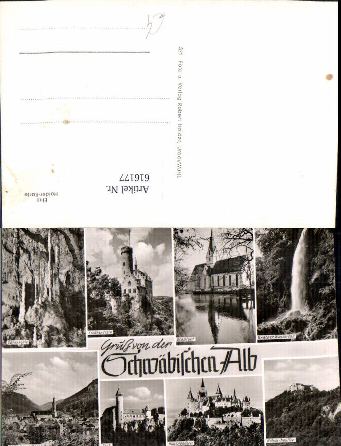 616177,Mehrbild Ak Schwäbische Alb Lichtenstein Bärenhöhle Teck Blautopf Hohenzollern Bad Urach