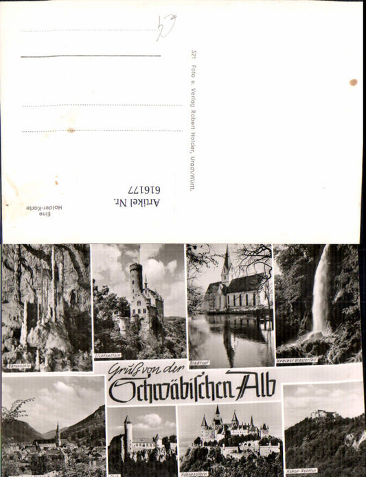 616177, Multi-image postcard Swabian Alb Lichtenstein Bear Cave Teck Blautopf Hohenzollern Bad Urach