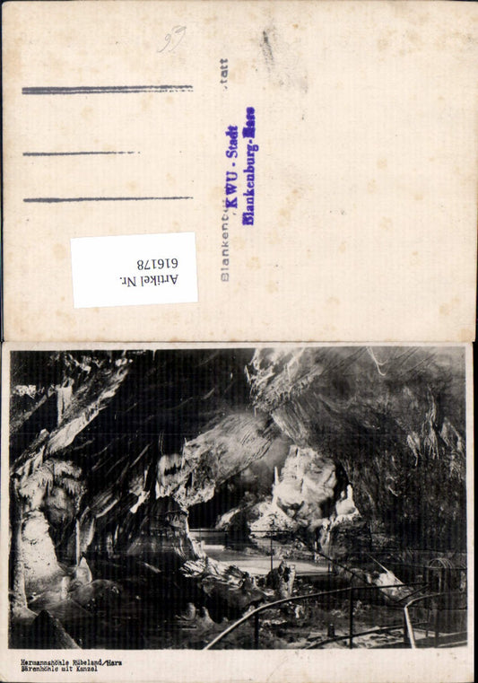 616178,Foto Ak Hermannshöhle Rübeland Harz Bärenhöhle m. Kanzel Höhle Oberharz am Brocken