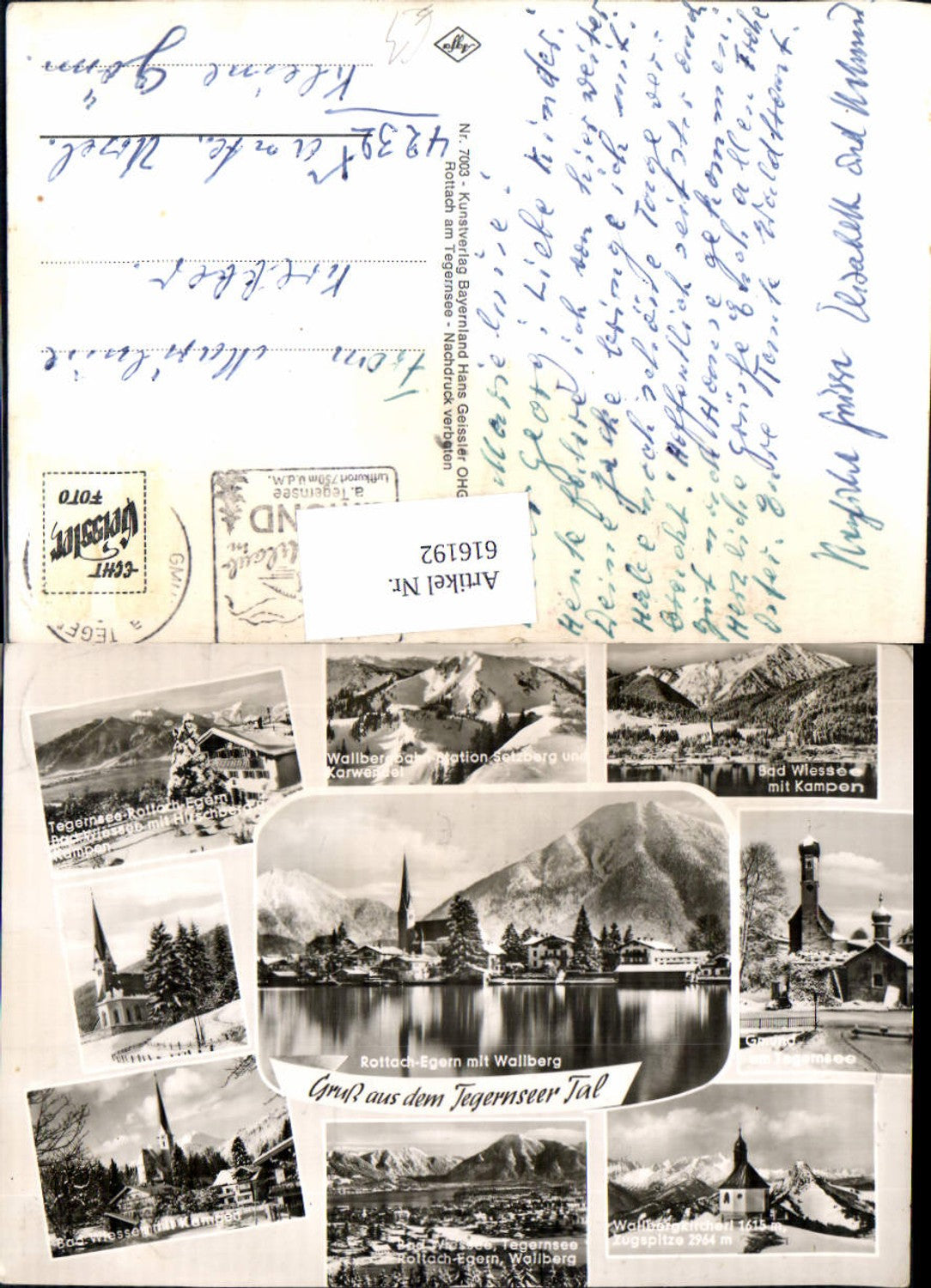 616192,Mehrbild Ak Tegernseer Tal Tegernsee Rottach-Egern Wallbergkircherl Gmünd a. Tegernsee