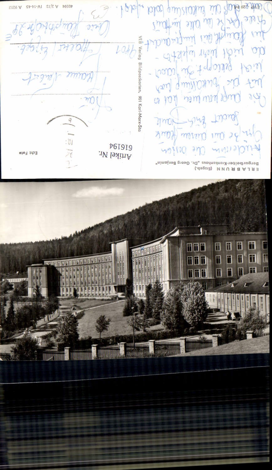 616194, Photo Ak Erlabrunn Breitenbrunn/Erzgeb. Erzgebirge Miners' Hospital