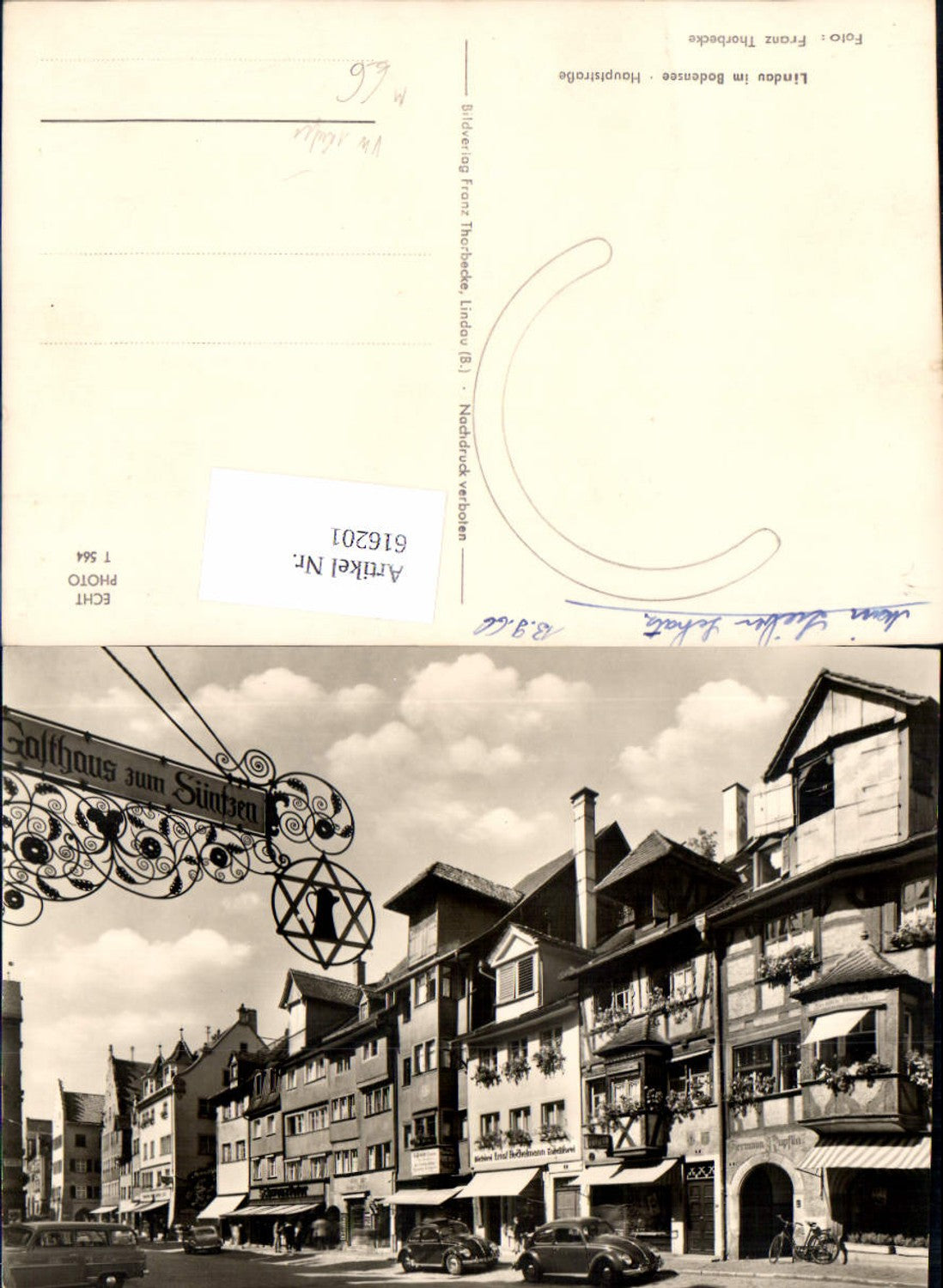 616201, Photo Ak Lindau a. Bodensee Main Street VW Beetle