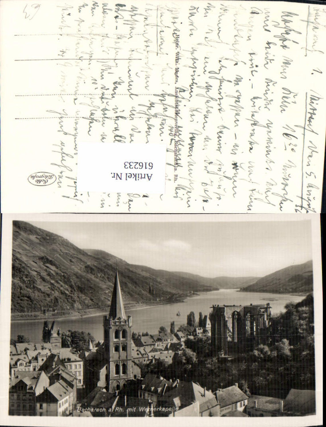 616233,Foto Ak Bacharach a. Rhein m. Werrerkapelle Kirche