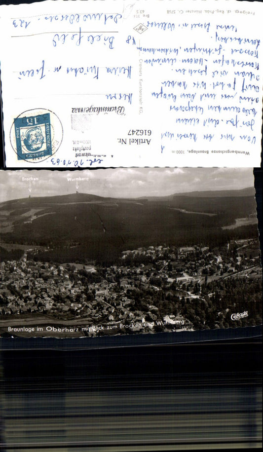 616247,Luftbild Braunlage i. Oberharz m. Blick zum Brocken u. Wurmberg