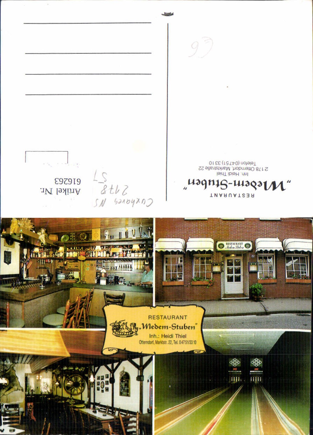 616263,Mehrbild Ak Otterndorf Restaurant Medem-Stuben Kegelbahn