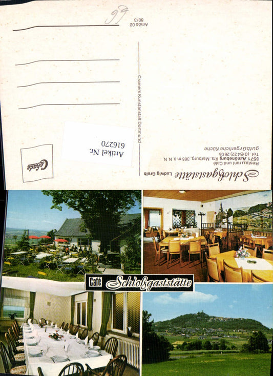 616270,Mehrbild Ak Amöneburg Restaurant Schloßgaststätte