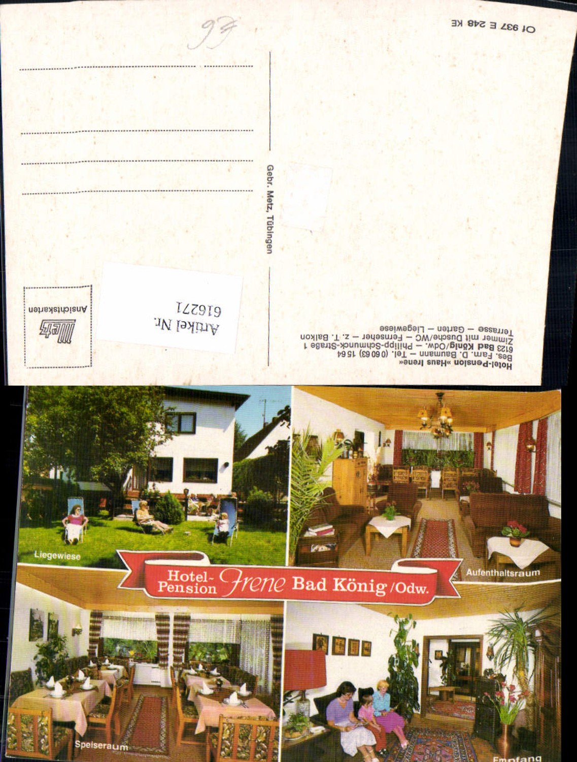 616271,Mehrbild Ak Bad König Odenwald Hotel Pension Haus Irene