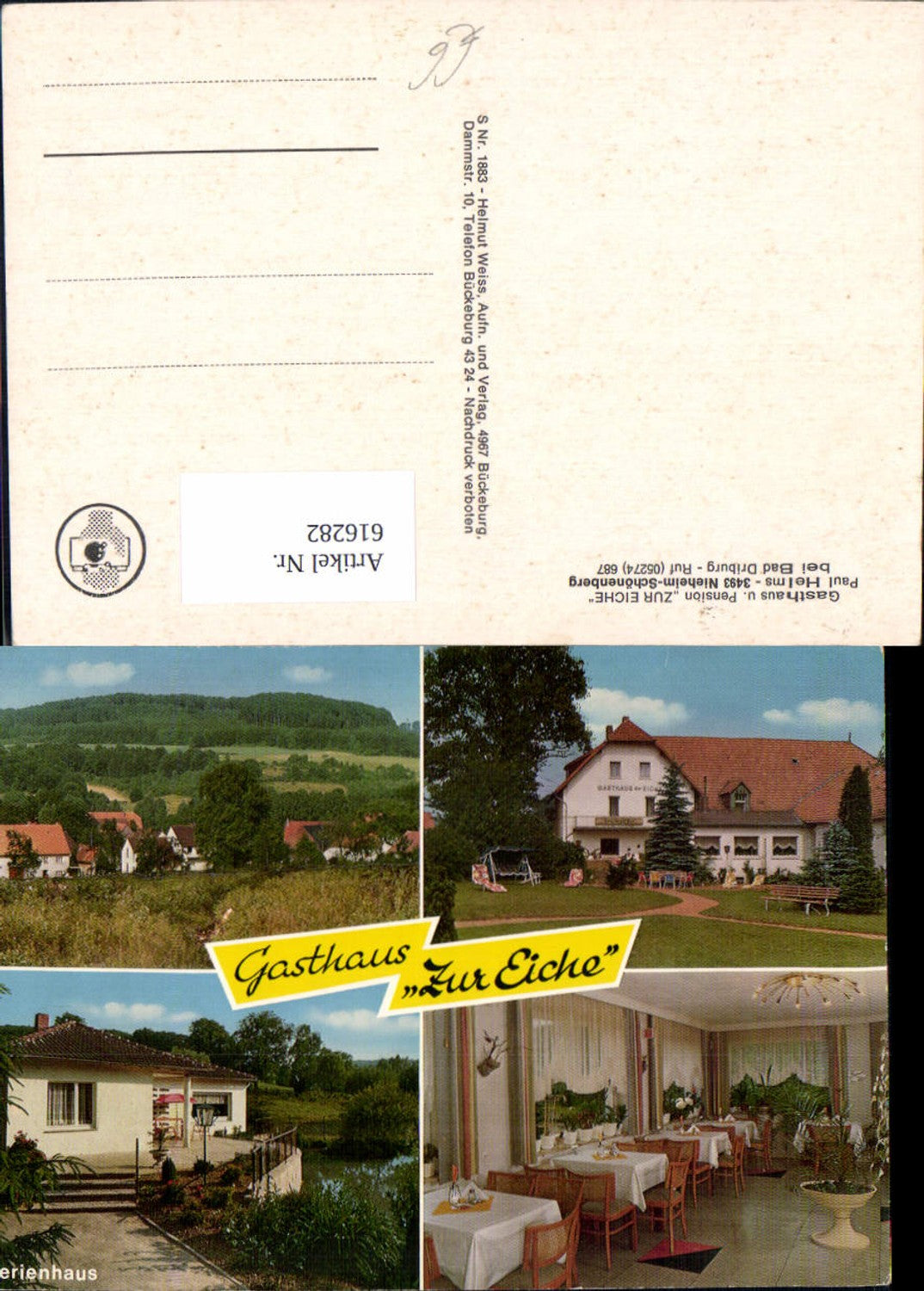 616282,Mehrbild Ak Nieheim Schönenberg b. Bad Driburg Gasthaus Pension Zur Eiche