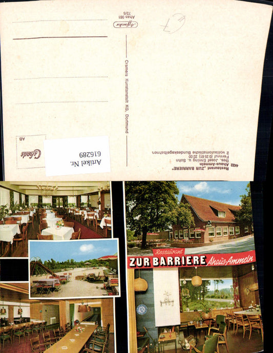 616289,Mehrbild Ak Ahaus Ammeln Restaurant Zur Barriere