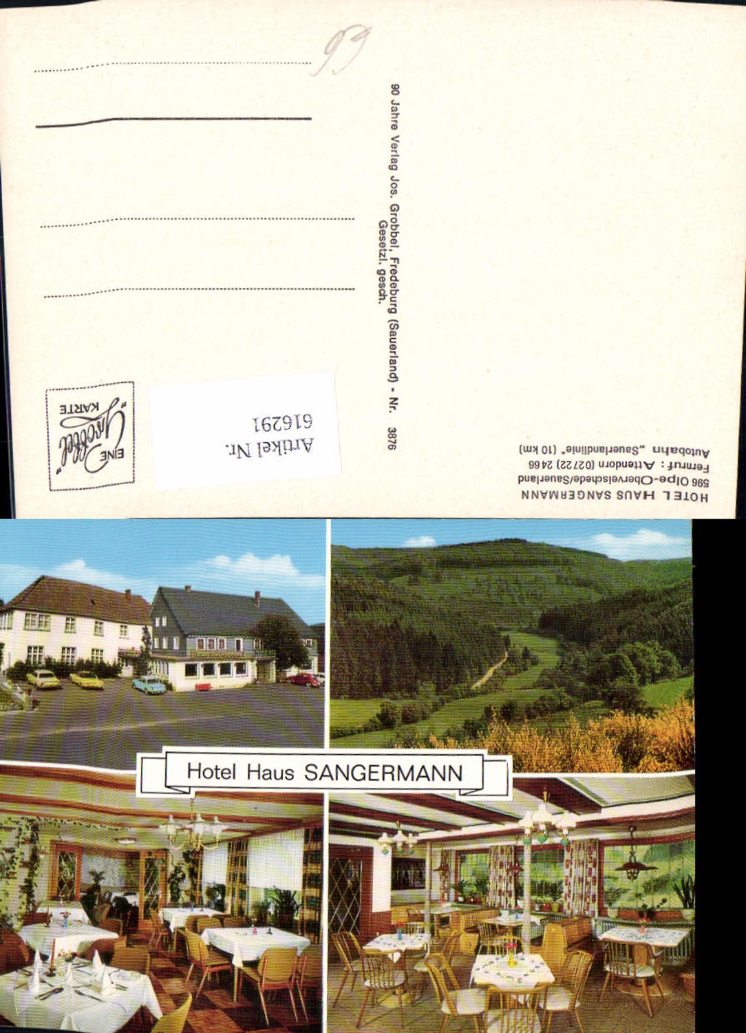 616291,Mehrbild Ak Olpe Oberveischede Sauerland Hotel Haus Sangermann