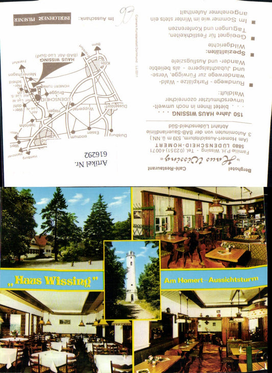 616292,Mehrbild Ak Lüdenscheid Homert Berghotel Haus Wissing Honner-Turm Aussichtsturm