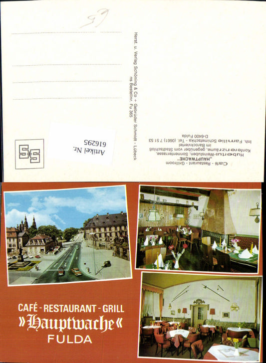 616295,Mehrbild Ak Fulda Cafe Restaurant Hauptwache