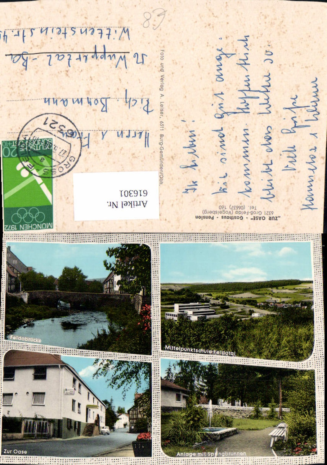 616301,Mehrbild Ak Fulda Groß-Fulda Vogelsberg Zur Oase Gasthaus Pension