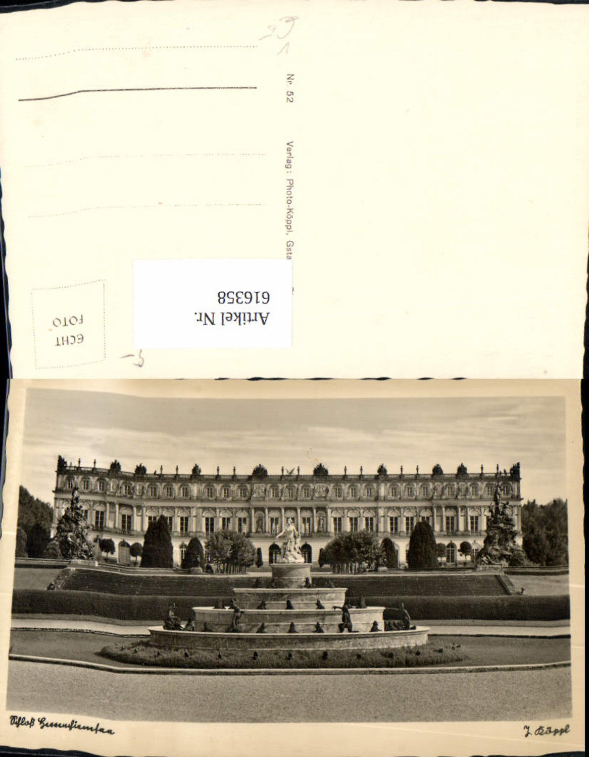 616358, Photo Ak Herrenchiemsee Palace View of the municipality of Chiemsee pub Photo Köppl 52