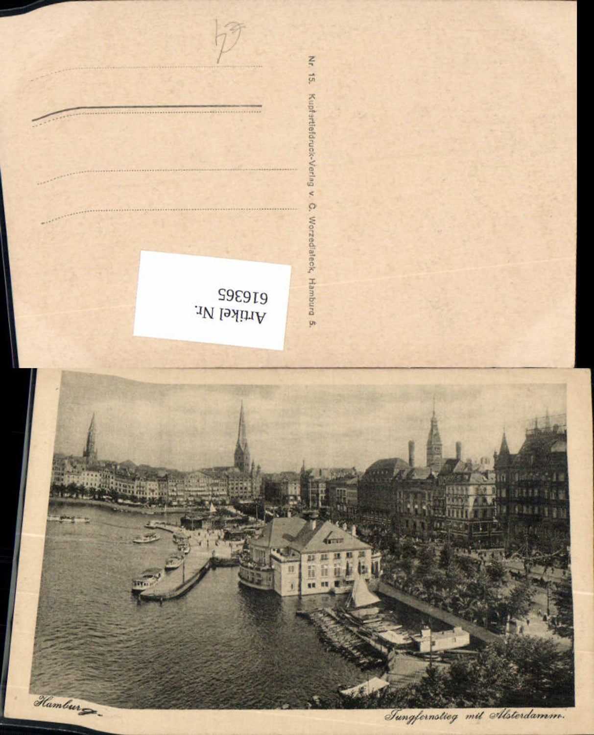 616365,Hamburg Jungfernstieg m. Alsterdamm Schiffe