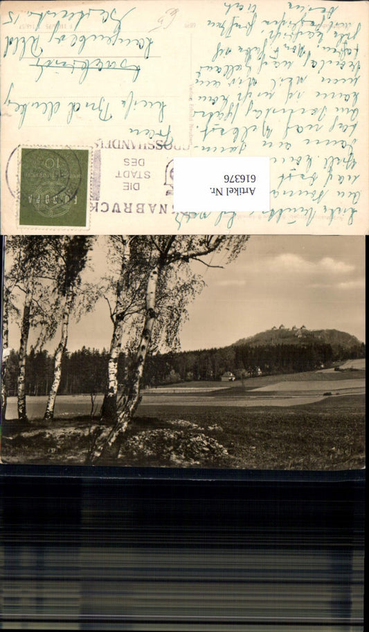 616376,Foto Ak Augustusburg Erzgebirge Blick v. Birkenwäldchen auf Schloss Augustusburg