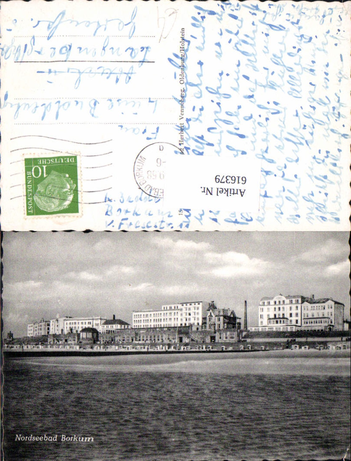 616379,Foto Ak Nordseebad Borkum Strand