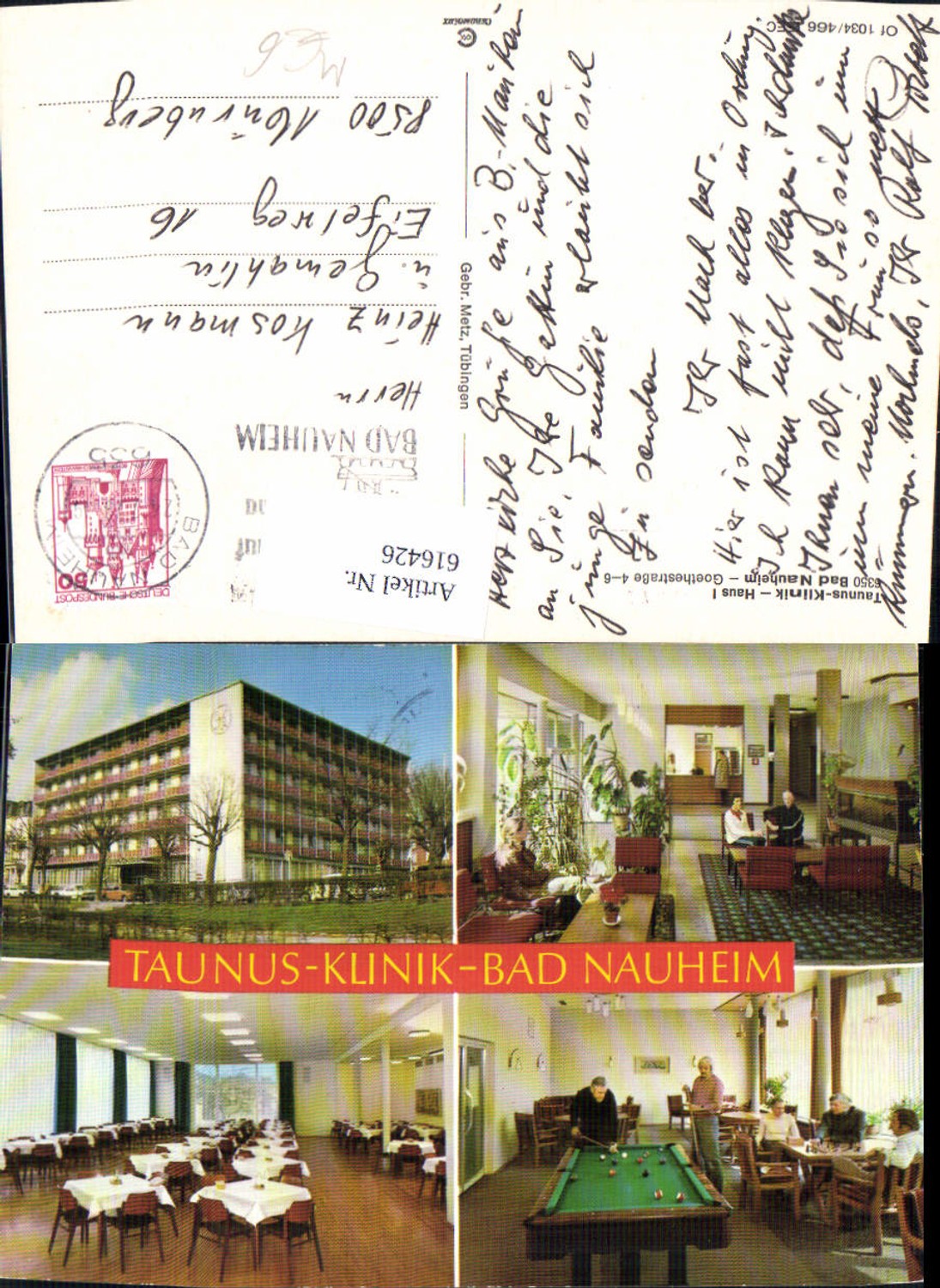 616426,Mehrbild Ak Bad Nauheim Taunus-Klinik Haus 1 Billard