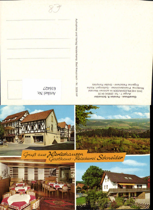 616427,Mehrbild Ak Herleshausen Werratal Gasthaus Pension Schneider