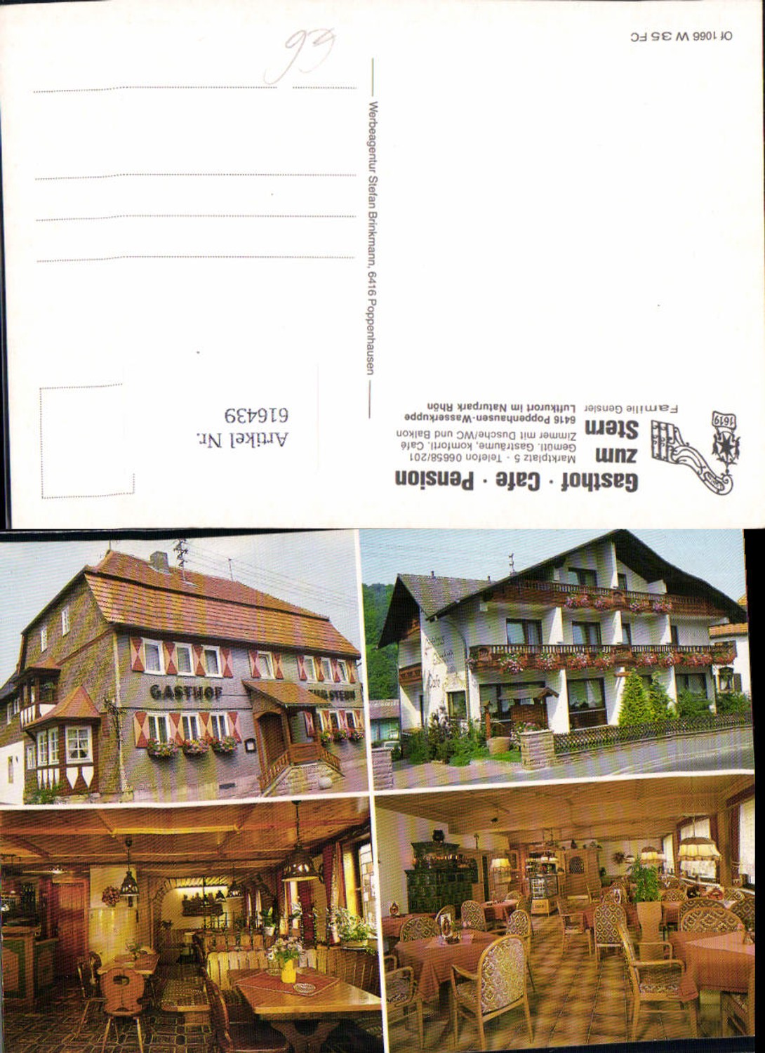 616439,Mehrbild Ak Poppenhausen Wasserkuppe Rhön Gasthof Pension Zum Stern