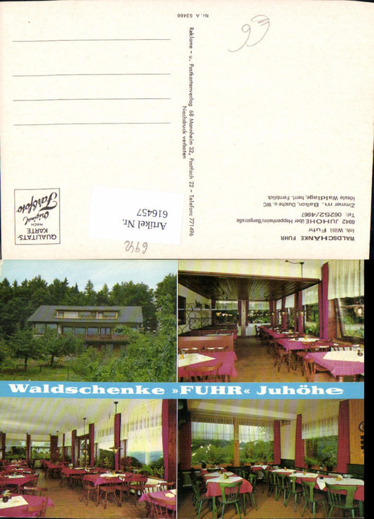 616457,Mehrbild Ak Mörlenbach Juhöhe über Heppenheim Bergstraße Waldschänke Fuhr