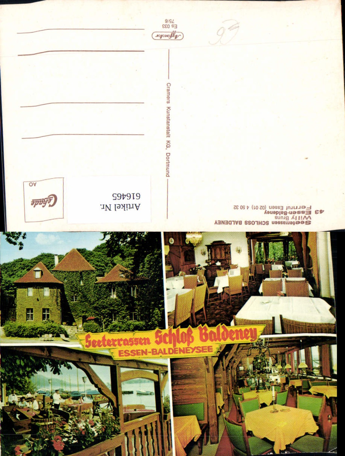 616465,Mehrbild Ak Essen Baldeney Seeterrassen Schloss Baldeney