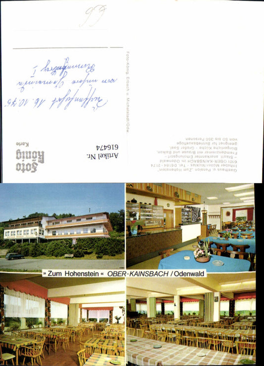616474,Mehrbild Ak Ober-Kainsbach Reichelsheim Odenwald Gasthaus Pension Zum Hohenstein