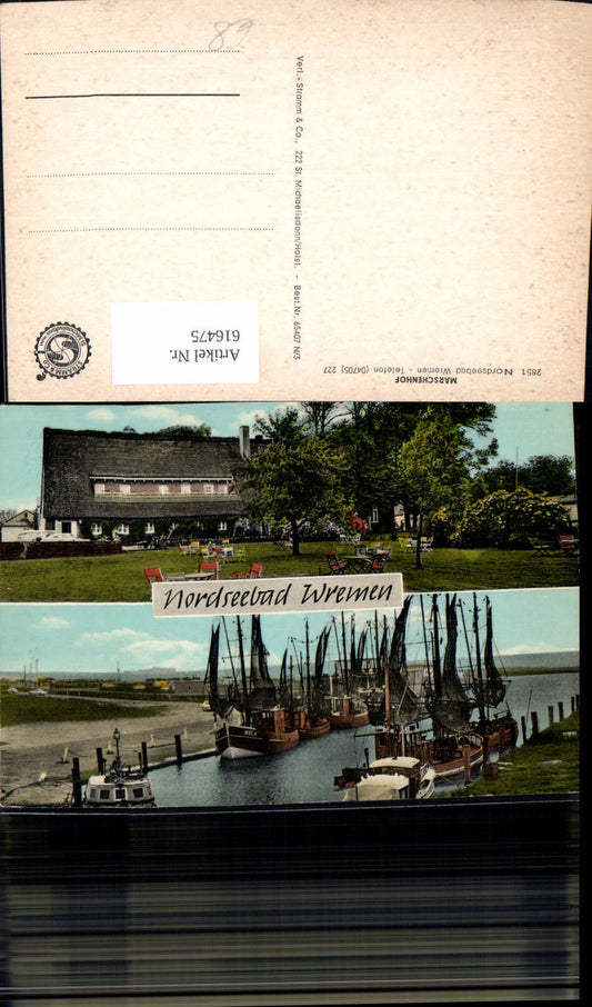 616475,Mehrbild Ak Wurster Nordseeküste Nordseebad Wremen Marschenhof Segelschiffe Schiffe Boote