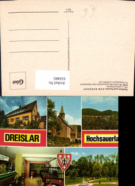 616485,Mehrbild Ak Dreislar Sauerland Medebach Gasthof Pension Zum Burghof