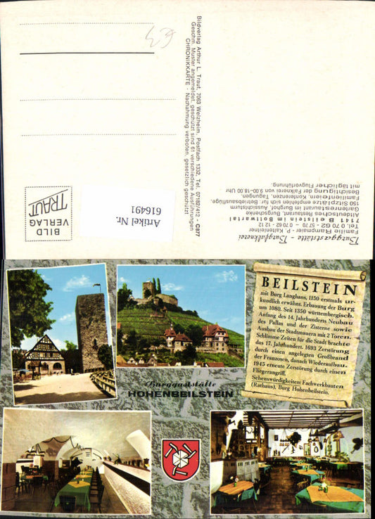 616491,Mehrbild Ak Beilstein Burggaststätte Hohenbeilstein Burg