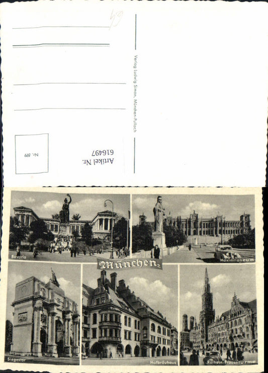 616497,Mehrbild Ak München Bavaria Hofbräuhaus Siegestor