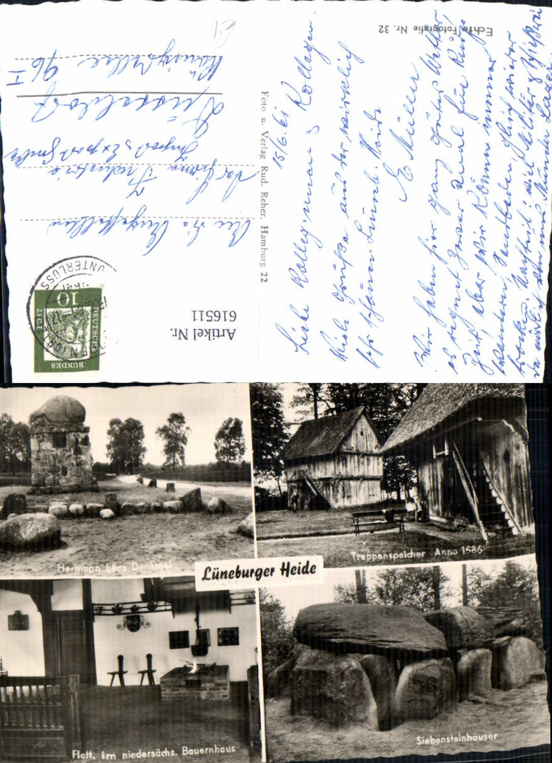 616511,Mehrbild Ak Faßberg Lüneburger Heide Hermann Löns Denkmal Siebensteinhäuser