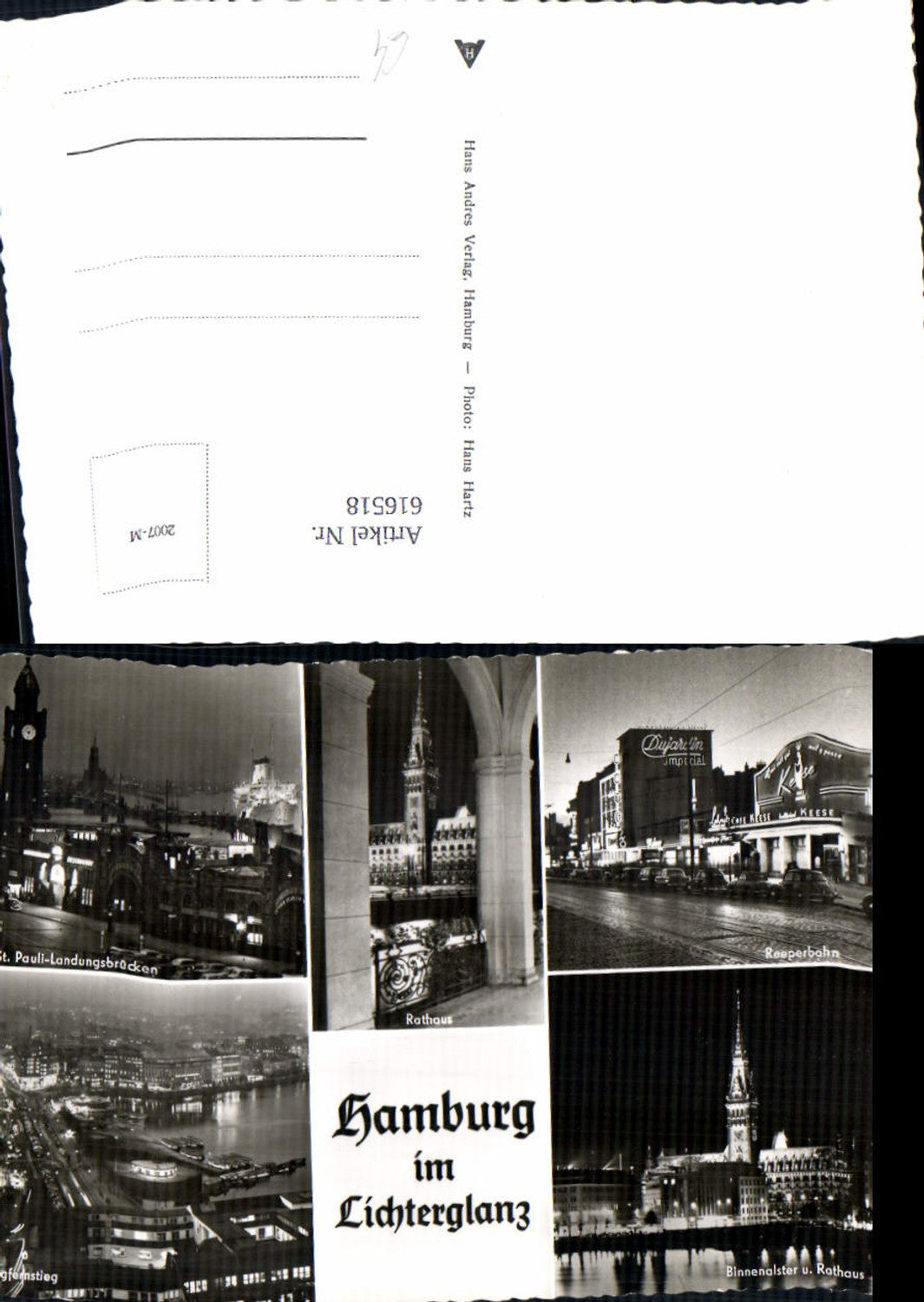 616518,Mehrbild Ak Hamburg im Lichterglanz Reeperbahn Binnenalster Rathaus b. Nacht