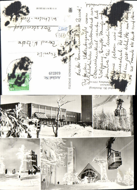 616519,Mehrbild Ak Oberwiesenthal Fichtelberg Wintersport Seilbahn Gondel