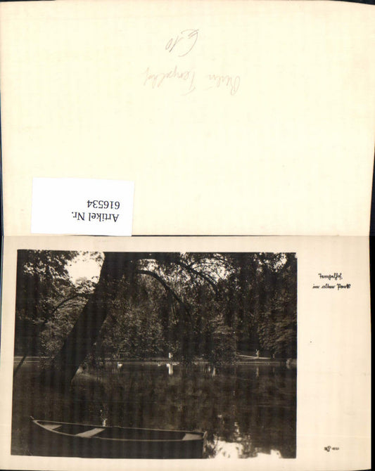 616534,Foto Ak Berlin Tempelhof im alten Park Boot