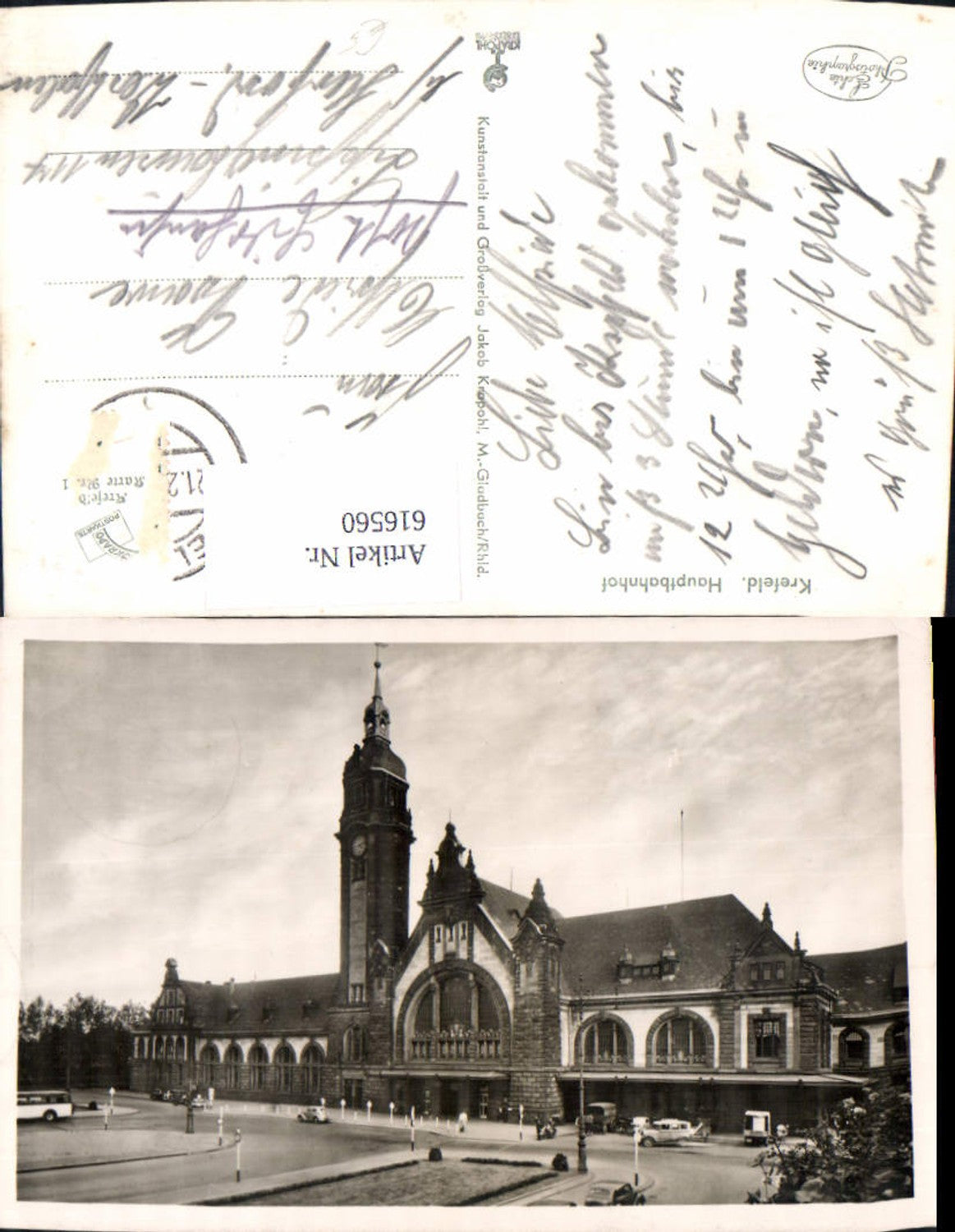 616560,Foto Ak Krefeld Hauptbahnhof Bahnhof
