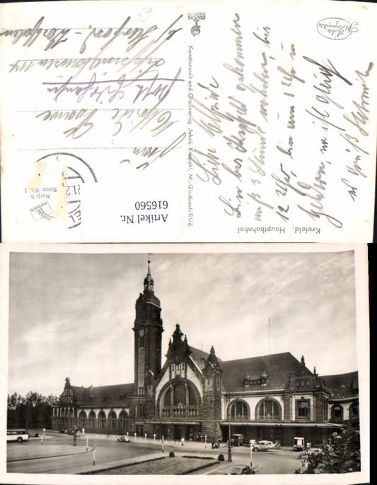 616560,Foto Ak Krefeld Hauptbahnhof Bahnhof
