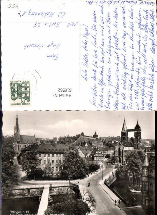 616562, Photo Ak Esslingen Esslingen a. Neckar Agnes Bridge with view of the town church and Frauenkirche Church Bridge