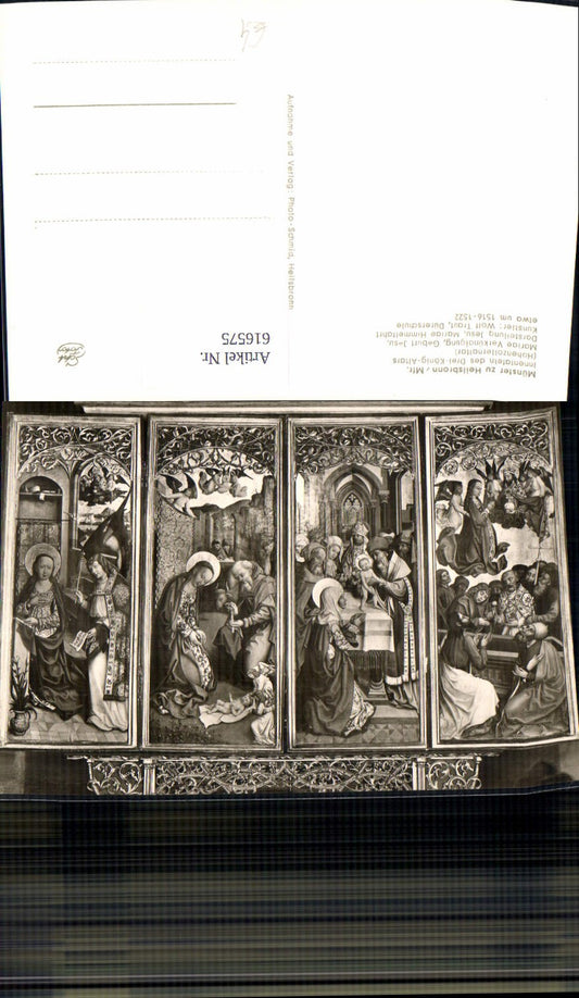 616575,Foto Ak Münster zu Heilsbronn Innentafeln d. Altars Kirche Detailansicht