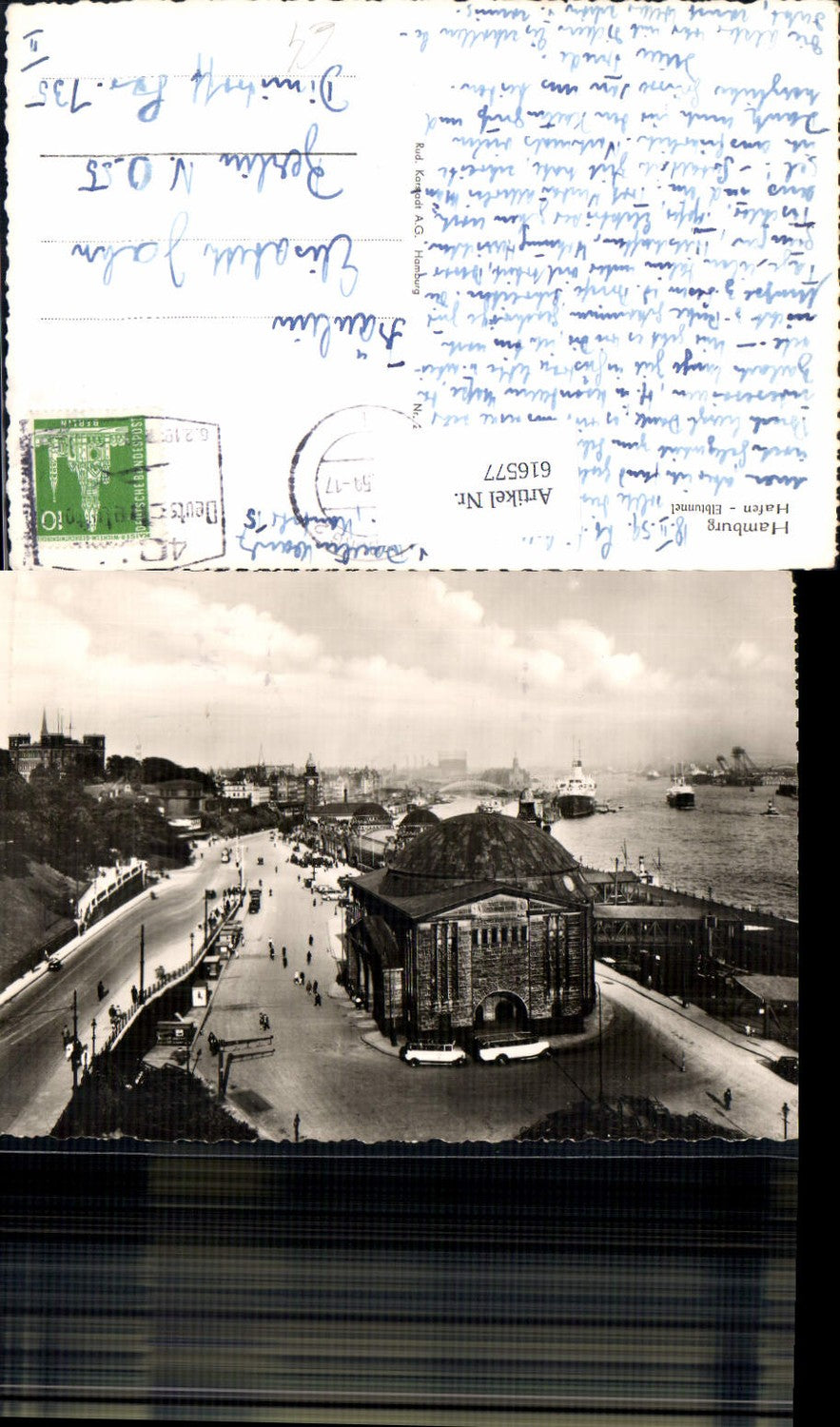 616577,Foto Ak Hamburg Hafen Elbtunnel Schiffe Dampfer