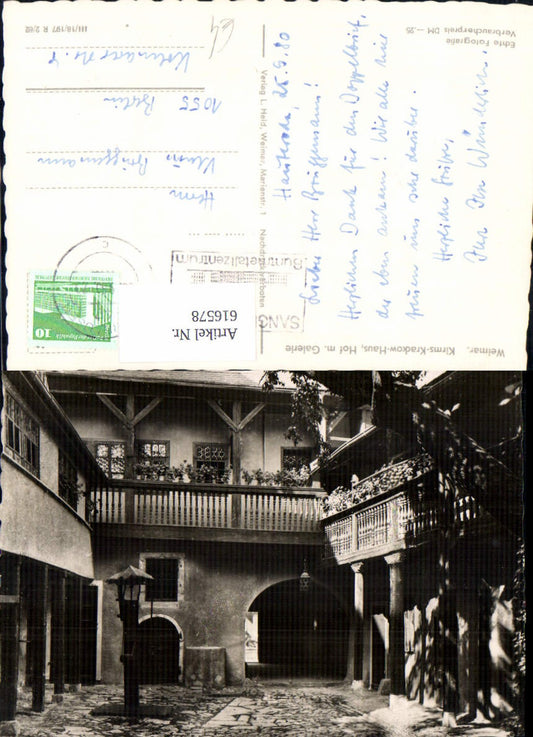 616578, Photo Ak Weimar Kirms-Krackow-Haus Courtyard with Gallery