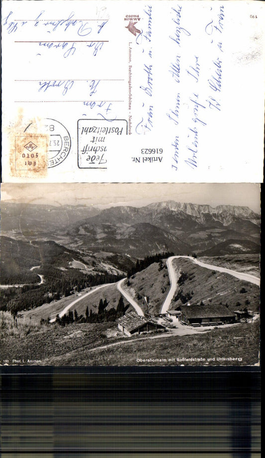 616623, Photo Ak Berchtesgaden Oberahornalm with Roßfeldstraße and Untersberg Ahornkaser