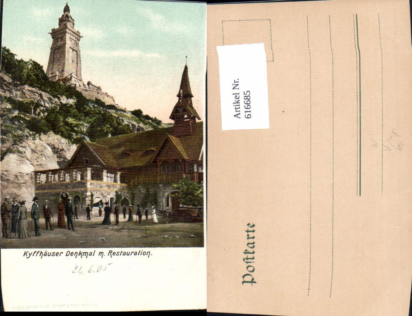 616685, Steinthaleben Kyffhäuserland Kyffhäuser Restoration 1905 Kyffhäuser Monument pub Ottmar Zieher