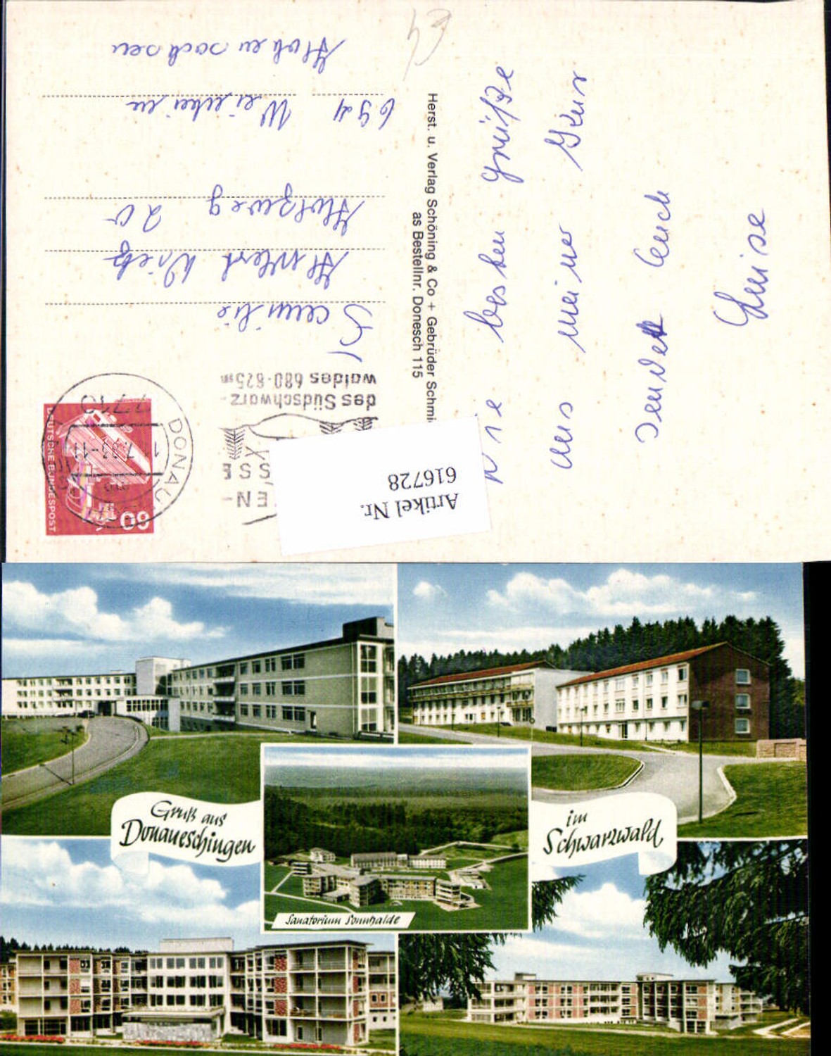 616728,Mehrbild Ak Donaueschingen i. Schwarzwald Sanatorium Sonnhalde